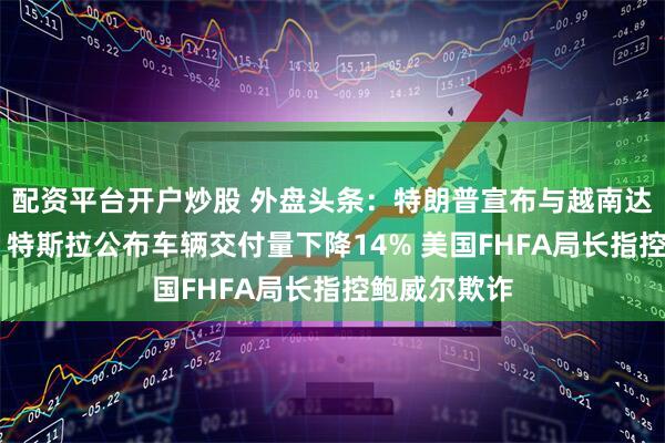配资平台开户炒股 外盘头条：特朗普宣布与越南达成贸易协议 特斯拉公布车辆交付量下降14% 美国FHFA局长指控鲍威尔欺诈